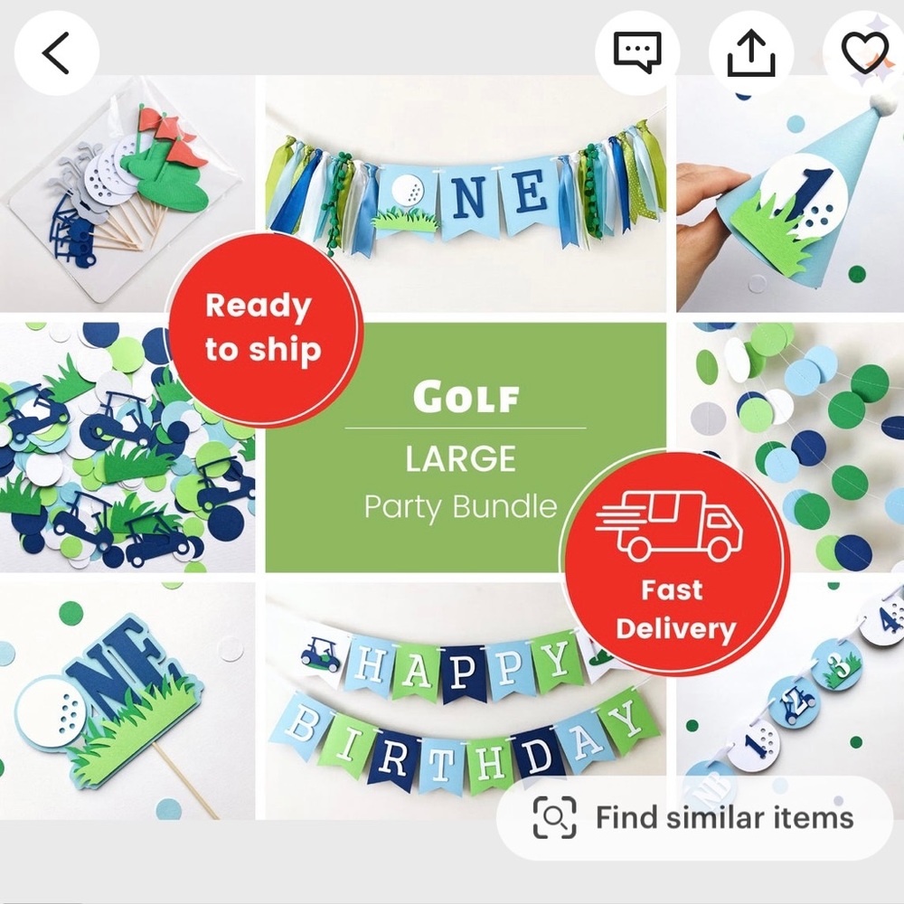 Hole in one first birthday party bundle